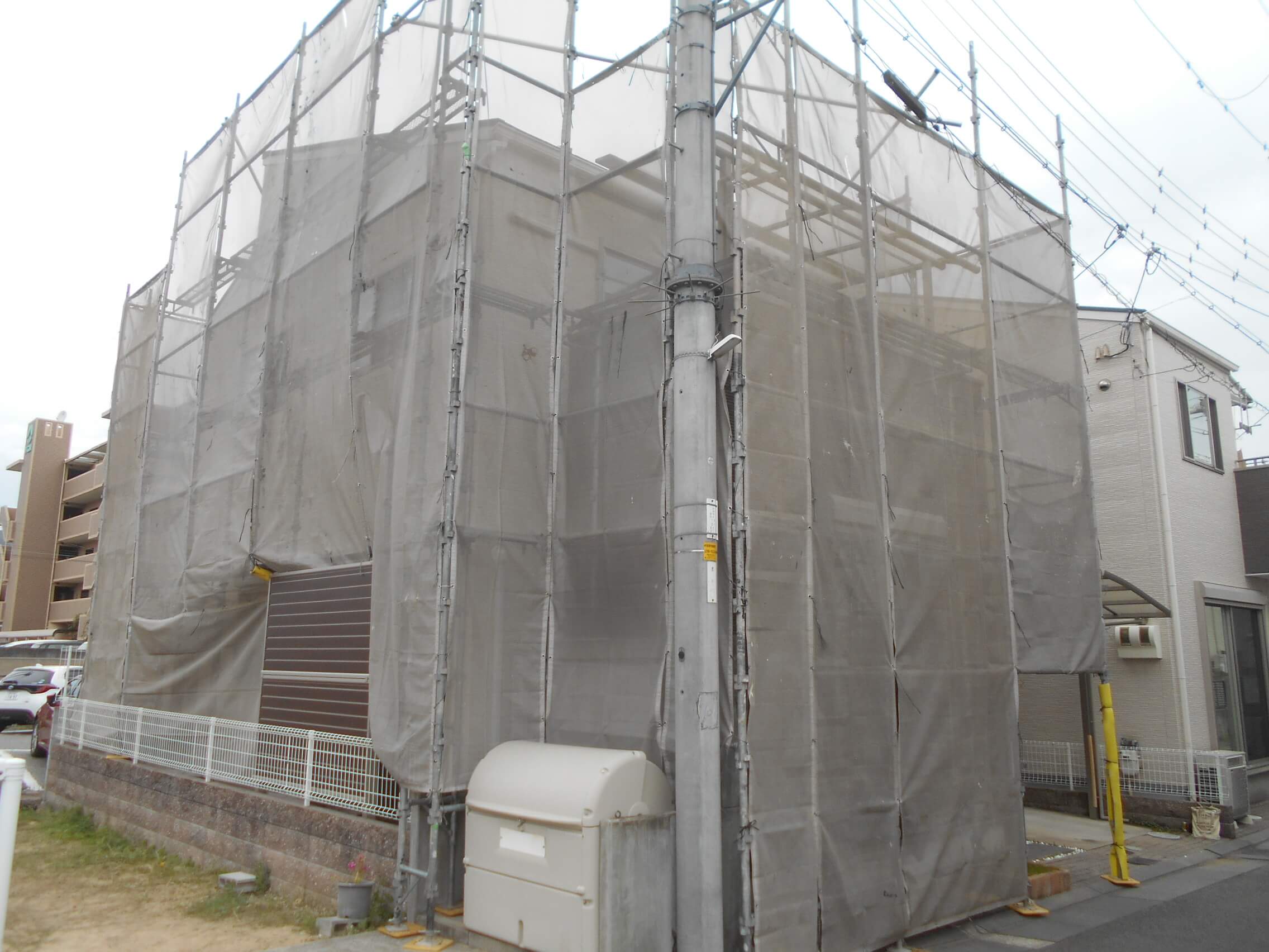 外壁塗装の足場建て